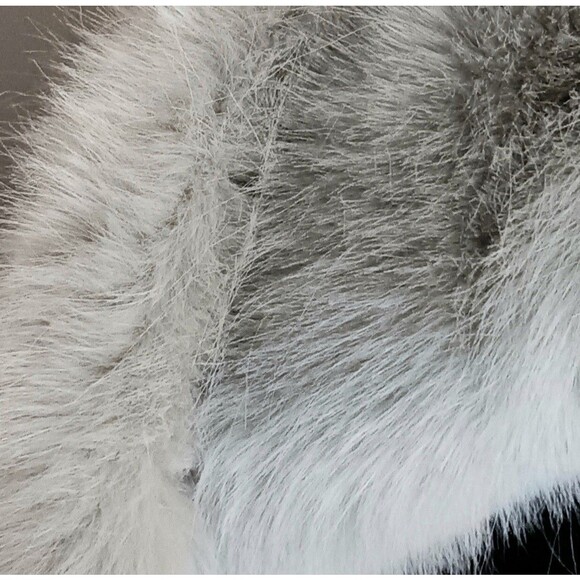 Faux Fur Pull Through Light Gray Winter Soft Scarf Collar Restoration Hardware - Picture 3 of 8